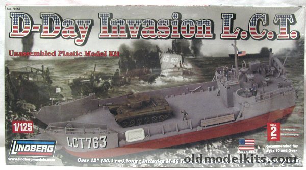 Lindberg 1/125 LCT (Landing Craft Tank) - with M-46 Tank and Crew (Formerly LSU Landing Ship Utility), 70867 plastic model kit